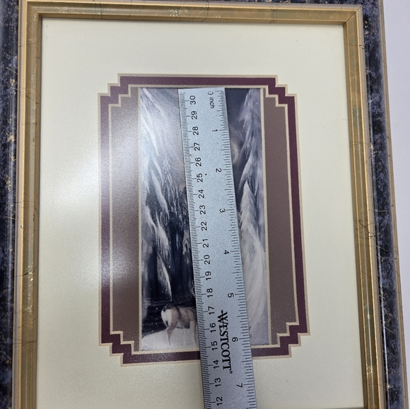 Bourdo Native American Snow Woman Of The Forest Deer  Matte & Framed Blues White - Picture 8 of 10